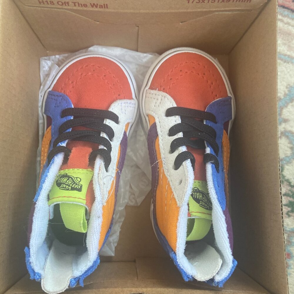 Multicolored Vans Kids' Sk8 Hi-Zip, size 5T